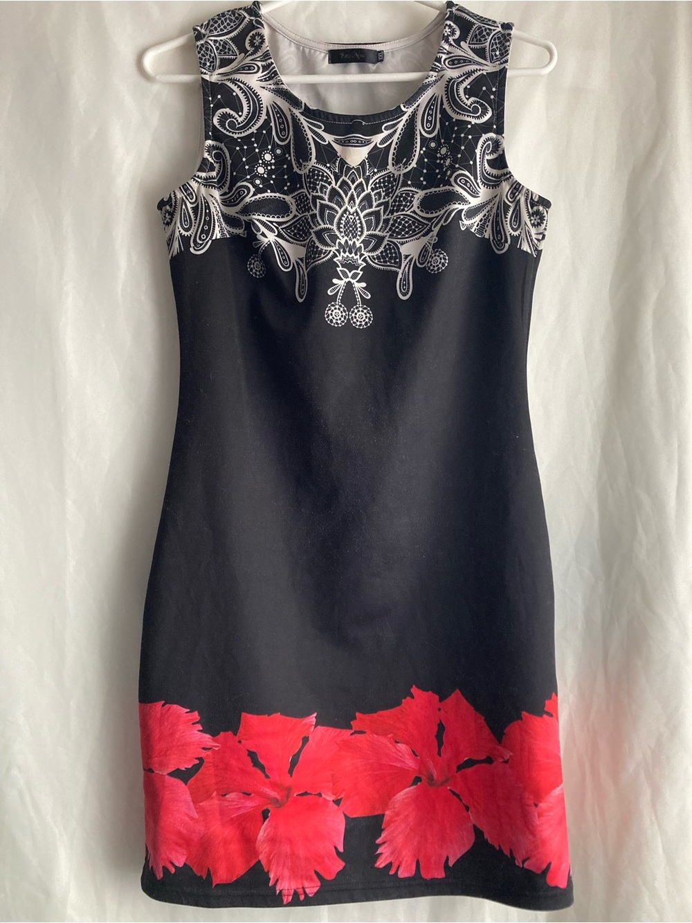 Desigual Black Floral Sleeveless Dress Size XXL